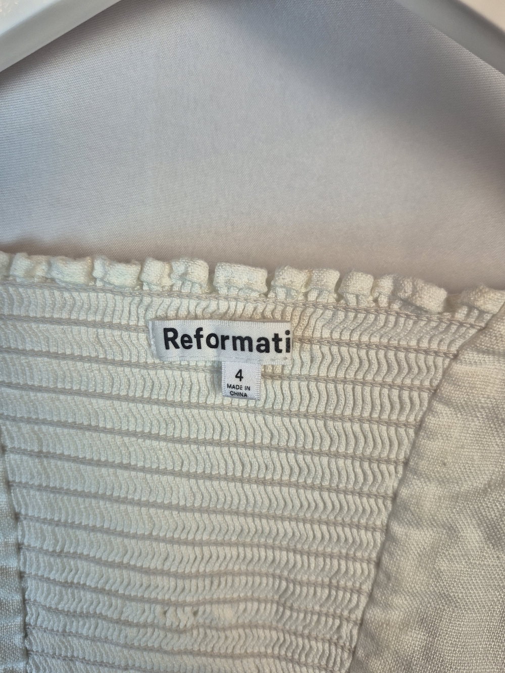 Reformation White/ivory Zip-Front Linen Blend Crop Top Boustier Size 4 - Picture 3 of 4